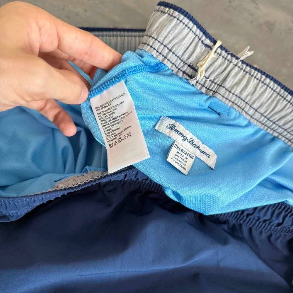 Tommy Bahama Naples Valley Swim Trunks Mens 2XLB Navy Blue UPF 30 Recycled Short